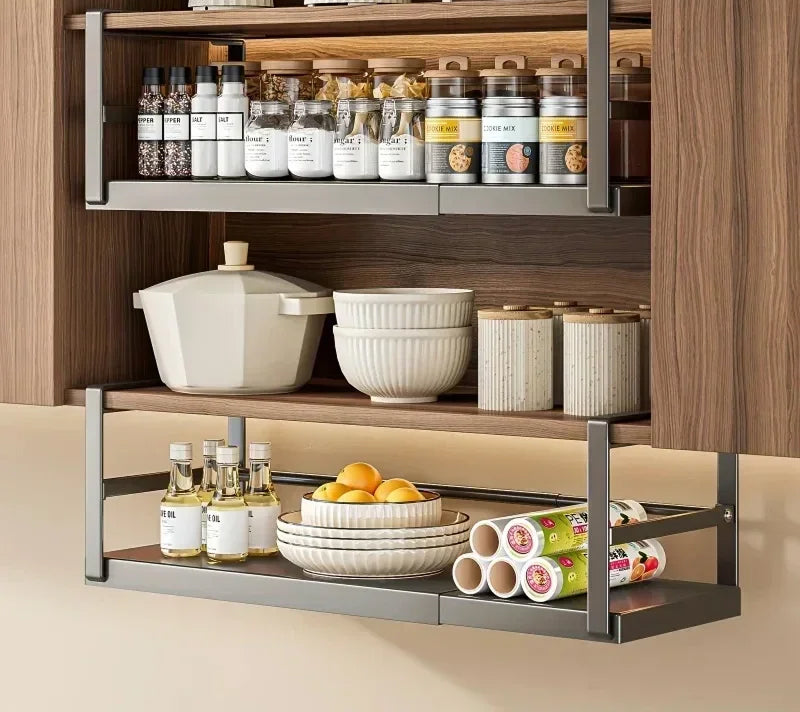 Cabinet hanger Retractable kitchen shelving