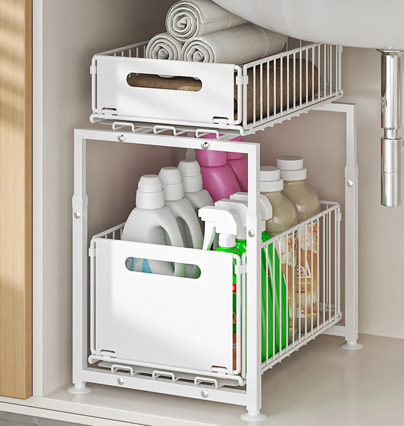 2 Tier Back saving kitchen sliding drawers