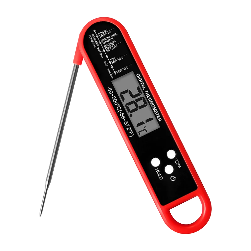 Foldable food thermometer for perfect protein
