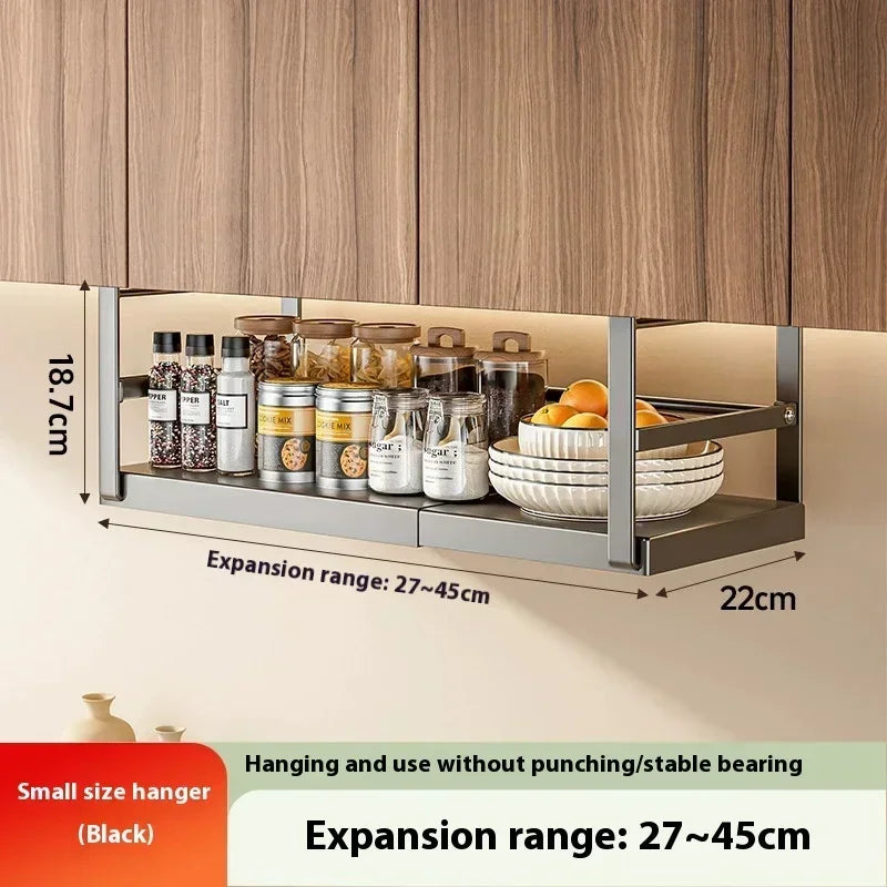 Cabinet hanger Retractable kitchen shelving