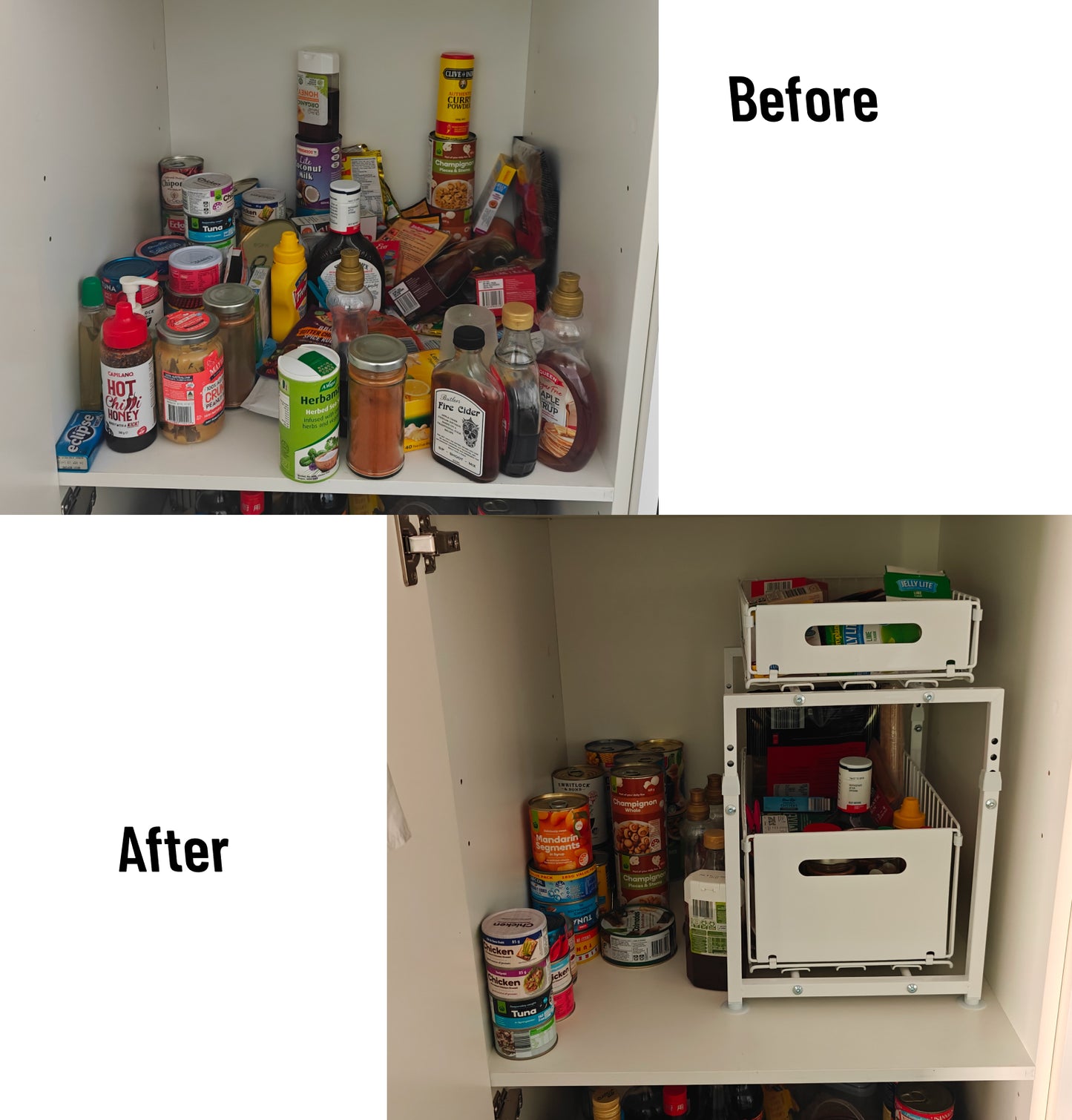 2 Tier Back saving kitchen sliding drawers