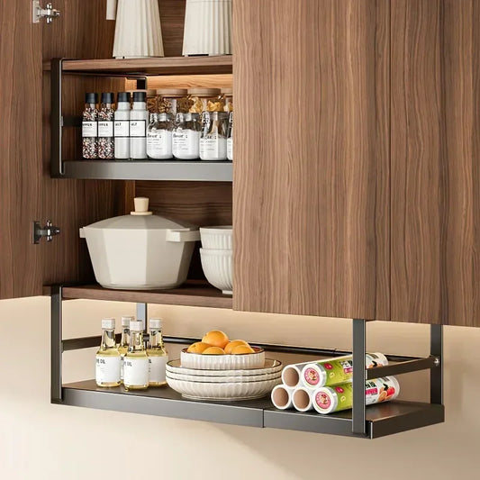 Cabinet hanger Retractable kitchen shelving