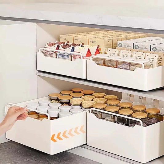 Kitchen storage sliding drawer