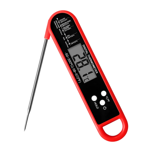 Foldable food thermometer for perfect protein